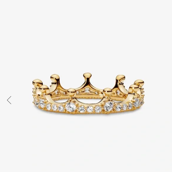 Retired Pandora Gold Crown Ring 👑 Size 5 - Picture 13 of 14